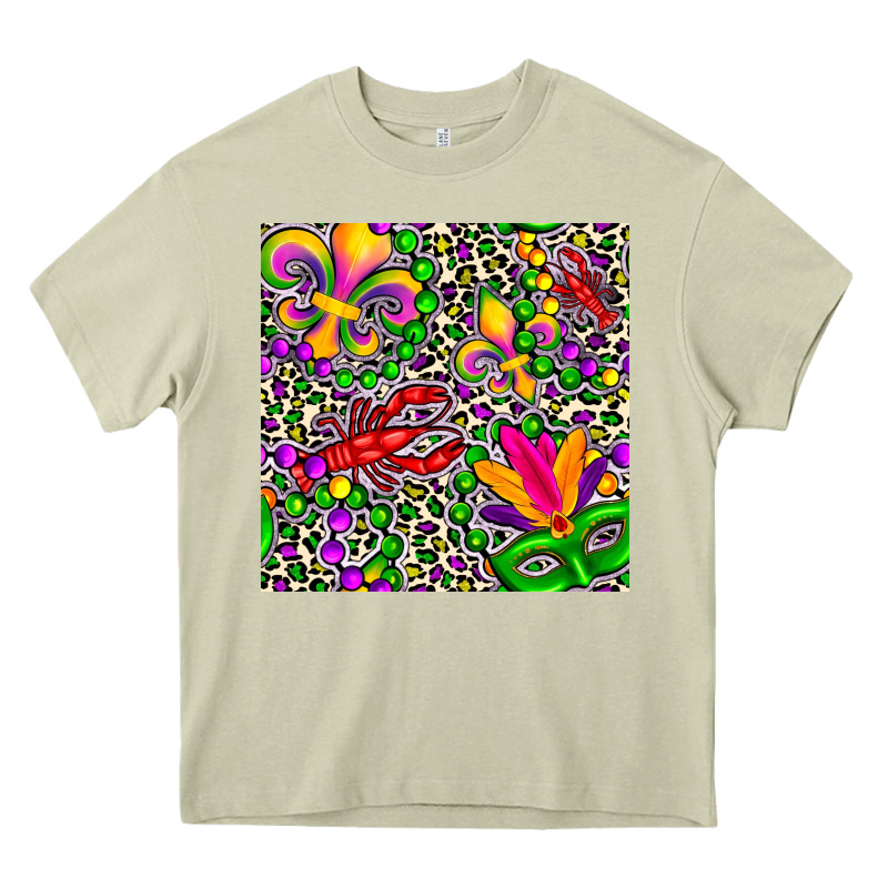 Mardi Gras Crawfish Leopard  Seamless Pattern Heavy Core Tee by FaDigitalArtStudio | Teevron