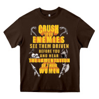 Chocolate Brown crushs your enemies merch Heavy Core Tee - baoMotion