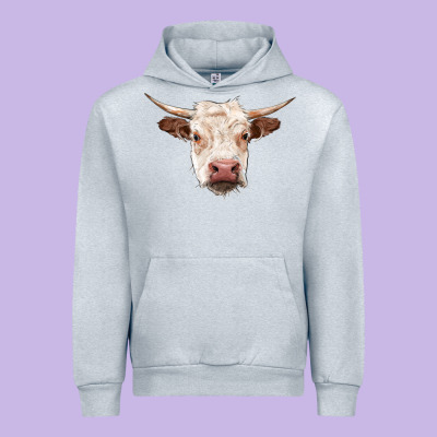 Hereford Cow Head Urban Hoodie Designed By Ranaportraitstore