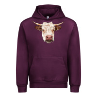 Mauve Wine hereford cow head Urban Hoodie - RanaPortraitStore