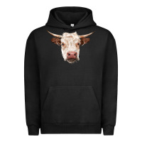Pigment Black hereford cow head Urban Hoodie - RanaPortraitStore