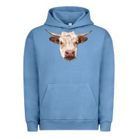 Pigment Pebble Blue hereford cow head Urban Hoodie - RanaPortraitStore