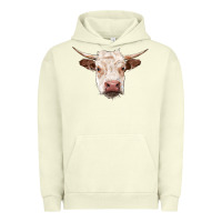 Pigment Pistachio hereford cow head Urban Hoodie - RanaPortraitStore