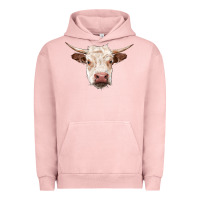 Pigment Salmon hereford cow head Urban Hoodie - RanaPortraitStore