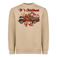 Mushroom it's christmas y'all truck with farm animals Heavyweight Sweatshirt - RanaPortraitStore