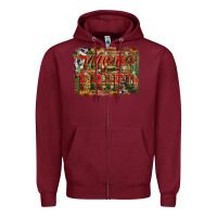 Burgundy mama tried christmas Zipper Hoodie - Jasminsmagicworld