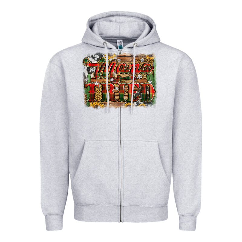 Mama Tried Christmas Zipper Hoodie by Jasminsmagicworld | Teevron