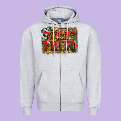 Mama Tried Christmas Zipper Hoodie Designed By Jasminsmagicworld