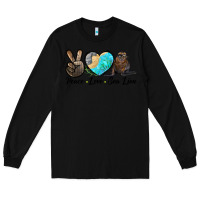 Black Peace Love Sea Lion Long Sleeve Tee - LillyAllenDesigns