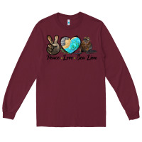 Burgundy Peace Love Sea Lion Long Sleeve Tee - LillyAllenDesigns