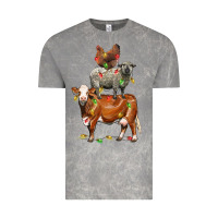 Cloud Rock Christmas cow sheep and chicken Vintage Tee - LillyAllenDesigns