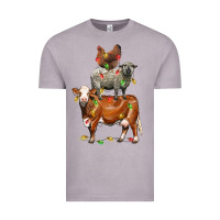 Vintage Zinc Christmas cow sheep and chicken Vintage Tee - LillyAllenDesigns