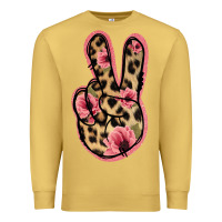 Antique Gold Floral Leopard Peace Sign Premium Sweatshirt - Jasminsmagicworld