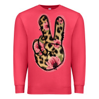 Cardinal Floral Leopard Peace Sign Premium Sweatshirt - Jasminsmagicworld
