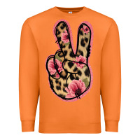Carrot Floral Leopard Peace Sign Premium Sweatshirt - Jasminsmagicworld