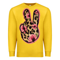 Lemon Floral Leopard Peace Sign Premium Sweatshirt - Jasminsmagicworld