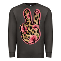Smoke Floral Leopard Peace Sign Premium Sweatshirt - Jasminsmagicworld