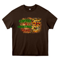 Chocolate Brown coffee and christmas cheer Heavy Core Tee - RanaPortraitStore