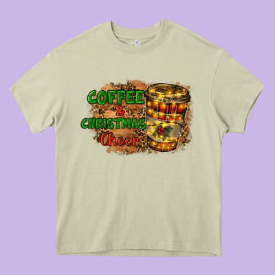 Coffee And Christmas Cheer Heavy Core Tee Designed By Ranaportraitstore