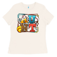 Bone Baseball and Softball aunt leopard frame Ladies Tee - LillyAllenDesigns