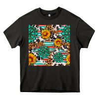 Asphalt gemstone sunflower cowhide leopard seamles pattern Heavy Core Tee - FaDigitalArtStudio