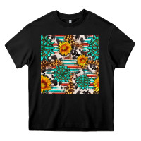 Black gemstone sunflower cowhide leopard seamles pattern Heavy Core Tee - FaDigitalArtStudio