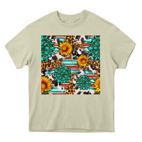 Mossy gemstone sunflower cowhide leopard seamles pattern Heavy Core Tee - FaDigitalArtStudio