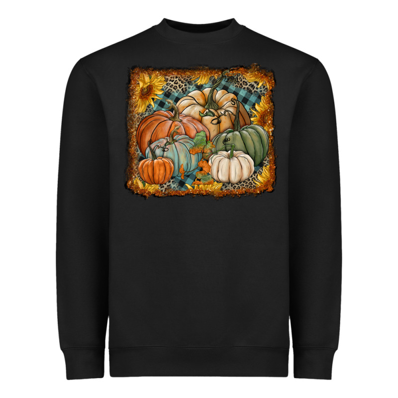 Pumpkins With Sunflowers Heavyweight Sweatshirt by RanaPortraitStore | Teevron