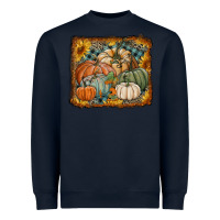 Navy pumpkins with sunflowers Heavyweight Sweatshirt - RanaPortraitStore