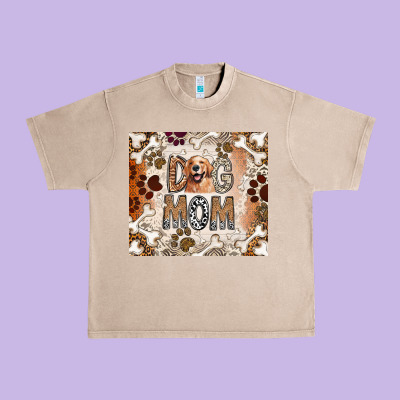 Dog Mom Urban Heavy Tee Designed By Cowhidedigitalart