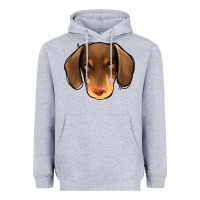 Heather Grey Dachshund Heavyweight Hoodie - Jasminsmagicworld