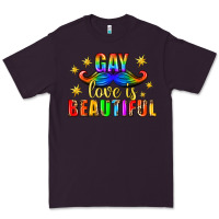 Plum Gay Love Is Beautiful Pride Lgbtq Premium Tee - BundleAndBundleShop