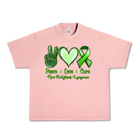 Salmon Peace Love Cure Non Hodgkins Lympoma Urban Heavy Tee - Jasminsmagicworld