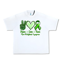 White Peace Love Cure Non Hodgkins Lympoma Urban Heavy Tee - Jasminsmagicworld