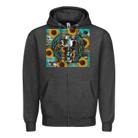 Charcoal Heather western faith sunflower's Zipper Hoodie - RanaPortraitStore