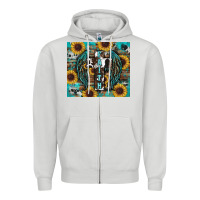 Dove Grey western faith sunflower's Zipper Hoodie - RanaPortraitStore