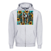 Heather Grey western faith sunflower's Zipper Hoodie - RanaPortraitStore