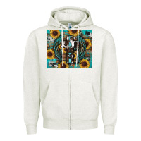 Oatmeal Heather western faith sunflower's Zipper Hoodie - RanaPortraitStore