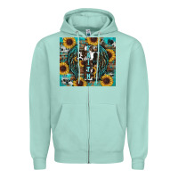 Seafoam western faith sunflower's Zipper Hoodie - RanaPortraitStore