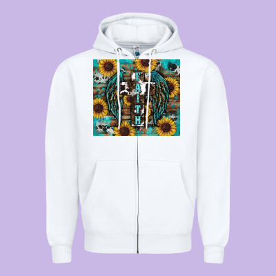Western Faith Sunflower's Zipper Hoodie Designed By Ranaportraitstore