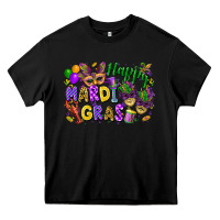 Black Happy Mardi Gras Heavy Core Tee - FaDigitalArtStudio
