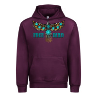 Mauve Wine turquoise freebird Urban Hoodie - RanaPortraitStore