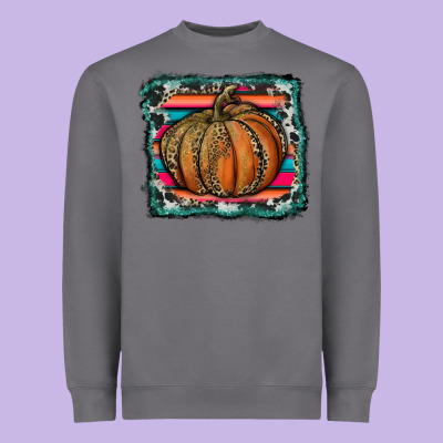 Leopard Pumpkin With Serape Background Heavyweight Sweatshirt Designed By Ranaportraitstore