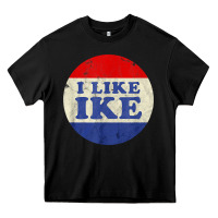 Black i like ike political button vintage distressed Heavy Core Tee - baoMotion