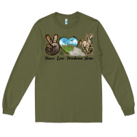 Army Green Peace Love Percheron Horse Long Sleeve Tee - LillyAllenDesigns