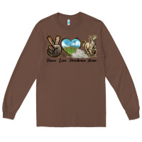 Chestnut Peace Love Percheron Horse Long Sleeve Tee - LillyAllenDesigns