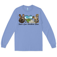 Colony Blue Peace Love Percheron Horse Long Sleeve Tee - LillyAllenDesigns