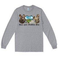 Heather Grey Peace Love Percheron Horse Long Sleeve Tee - LillyAllenDesigns