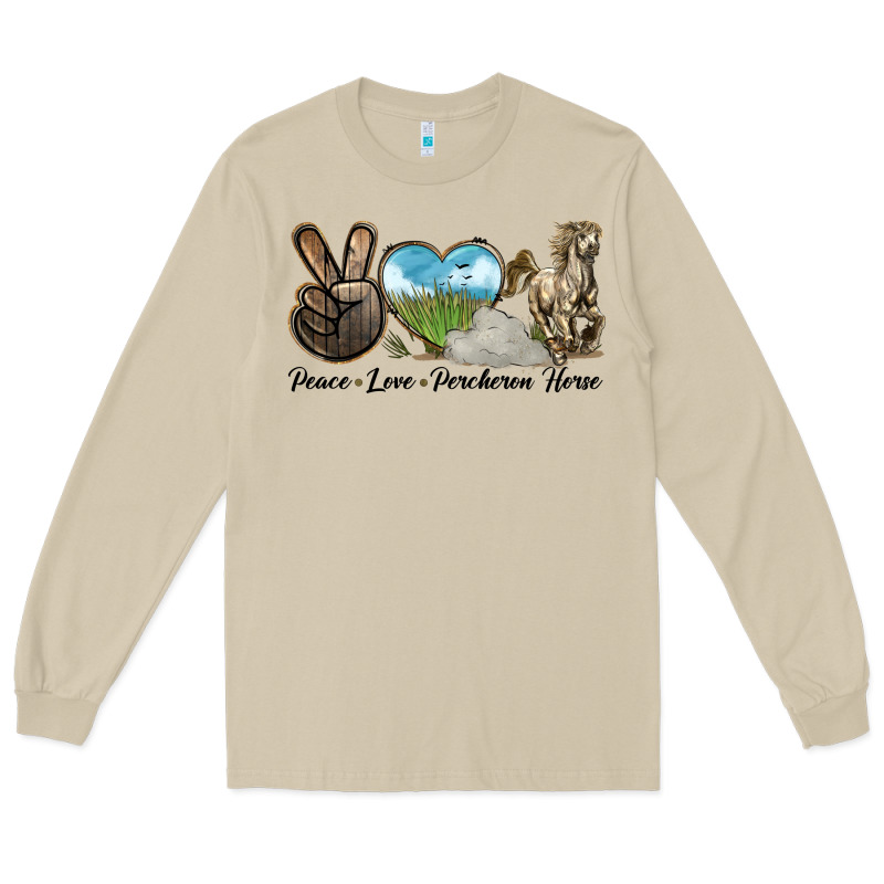 Peace Love Percheron Horse Long Sleeve Tee by LillyAllenDesigns | Teevron