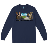 Navy Peace Love Percheron Horse Long Sleeve Tee - LillyAllenDesigns